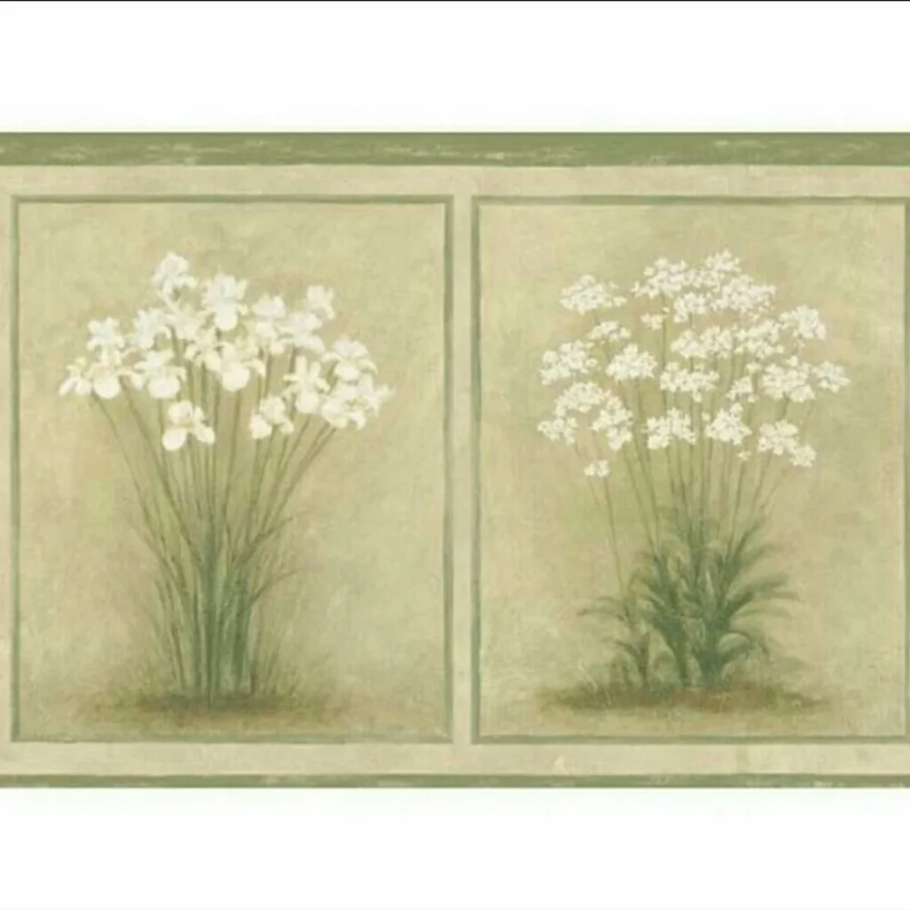 Wallpaper Border - Wild Flowers Floral Meadow Boho Herbs